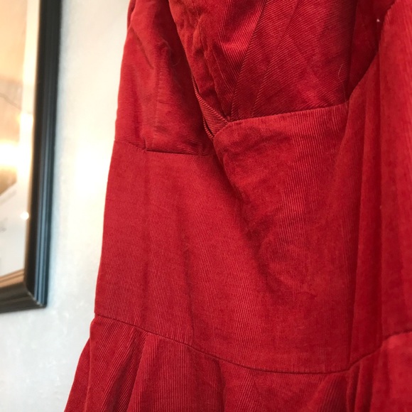 red vintage style corduroy dress - Picture 10 of 13